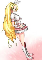  blonde_hair cure_rhythm delta_zone green_eyes minamino_kanade ponytail precure suite_precure 