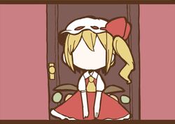  1girl adomi blonde_hair comic flandre_scarlet hat hat_ribbon millipen_(medium) ribbon solo touhou traditional_media 