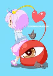  blue_shirt chibi closed_eyes eyeball fang hairband heart highres jigatei_(omijin) kaenbyou_rin kaenbyou_rin_(cat) komeiji_satori multiple_tails omijin orange_eyes pink_hair pink_skirt reiuji_utsuho reiuji_utsuho_(bird) skirt slippers smile socks tail third_eye touhou white_legwear yellow_eyes 
