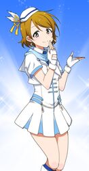  1girl fingerless_gloves gloves hat kidachi koizumi_hanayo love_live!_school_idol_project skirt smile solo 
