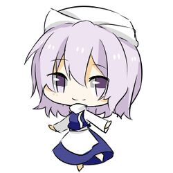 1girl chibi hat katorinuko letty_whiterock lowres purple_hair scarf short_hair touhou violet_eyes