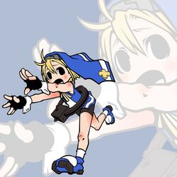  bike_shorts blonde_hair bridget bridget_(guilty_gear) fingerless_gloves gloves guilty_gear habit male matado short_hair solo trap 