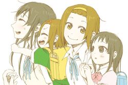  4girls akiyama_mio blush child holding_hands k-on! multiple_girls oke_(okeya) school_uniform smile tainaka_ritsu time_paradox 