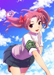  1girl amema armband brown_eyes brown_hair long_hair school_uniform shirai_kuroko solo to_aru_kagaku_no_railgun to_aru_majutsu_no_index twintails 