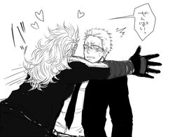  dorohedoro glasses heart long_hair monochrome noi_(dorohedoro) shin 