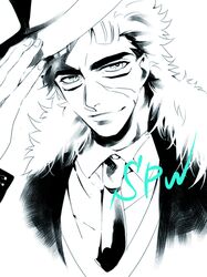  1boy hat jojo_no_kimyou_na_bouken robert_eo_speedwagon s_gentian scar solo 