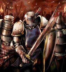 blood copyright_request fire gauntlets helmet kappamaru mace poleaxe shield sword weapon 