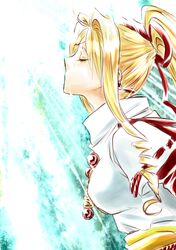 blonde_hair closed_eyes cross d_ducky eyes_closed kaitou_jeanne kamikaze_kaitou_jeanne kusakabe_maron profile solo tears 