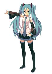  1girl aqua_eyes aqua_hair detached_sleeves fkey hatsune_miku highres long_hair necktie solo twintails vocaloid 