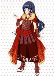  1girl absurdres aragaki_ayase armor blue_hair blush cape collarbone fate/zero fate_(series) grey_eyes highres kanna_kanaki long_hair ore_no_imouto_ga_konna_ni_kawaii_wake_ga_nai rider_(fate/zero) rider_(fate/zero)_(cosplay) smile solo very_long_hair 