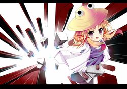  blonde_hair blue_eyes gamuo hair_ornament hat moriya_suwako solo touhou 