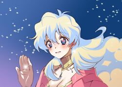  1girl choker earrings jewelry long_hair multicolored_hair nia_teppelin ring solo tengen_toppa_gurren_lagann two-tone_hair yukimitsuki 