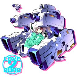  chibi hair_ornament kanibasami love_2_quad red_eyes tsukuba_mirai twintails white_hair 