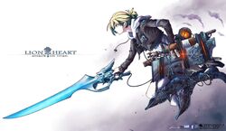  1girl annie_leonhardt artist_name final_fantasy final_fantasy_viii gunblade jacket lionheart shingeki_no_kyojin solo squall_leonhart squall_leonhart_(cosplay) stevens8 weapon 