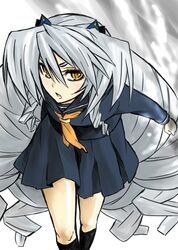  bancho_(liirorion) kyoukai_senjou_no_horizon long_hair neito_mitotsudaira school_uniform serafuku silver_hair very_long_hair yellow_eyes 