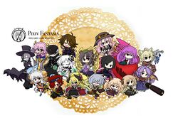  ^_^ ahoge animal_ears bat_wings bell black_hair blonde_hair blue_eyes blue_hair blush bow braid breasts broom broom_riding brown_eyes brown_hair butterfly_hair_ornament chibi chinese_clothes cleavage cloak closed_eyes container cross dress eyes_closed fang glasses grey_hair grin hair_ornament hair_ribbon hat headband highres horns jingle_bell leaf leaf_on_head long_hair multiple_girls open_mouth pink_eyes pink_hair pixiv_fantasia pixiv_fantasia_wizard_and_knight pointy_ears purple_hair raccoon_ears red_eyes red_hair redhead ribbon scarf shawl short_hair skirt smile staff sunglasses sword tail top_hat weapon white_hair wings yanagi_(artist) yanagi_(nurikoboshi) yellow_eyes 