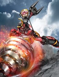  cloud drill gurren-lagann hiropon_(tasogare_no_puu) mecha no_humans sky sly solo tasogarenopuu tengen_toppa_gurren_lagann weapon 