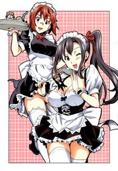  azuki bandaid ecchi girl haruko highres jpeg_artifacts ladle maid maken-ki! manga miniboy minigirl sexy thigh-highs tray z 
