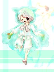  bad_id character_request gloves personification pokemon pokemon_(game) reuniclus short_hair solo wink zoom_layer 