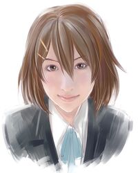  brown_eyes brown_hair hirasawa_yui k-on! portrait realistic short_hair shoumaru_(gadget_box) solo 