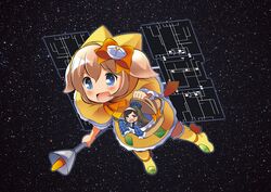  glasses hat hayabusa_(spacecraft) highres mecha_musume minerva_(spacecraft) open_mouth original personification space space_craft 