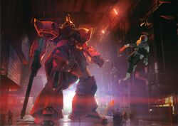  gelgoog gundam gundam_0080 hangar highres mecha weapon 
