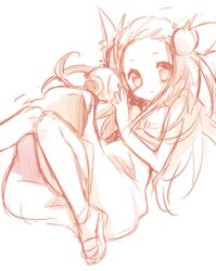  blush bow hair_bobbles hair_ornament long_hair magnemite mikan_(pokemon) monochrome nakamura_sandayo pokemon pokemon_(game) pokemon_gsc smile solo 