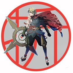  armor bad_id blonde_hair cape male origami_cyclone purple_eyes short_hair shuriken solo superhero tiger_&amp;_bunny violet_eyes yos_(artist) 