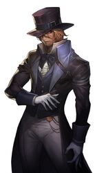  blonde_hair bowtie formal gloves hat heroes_lore_v light_brown_hair male repi987 solo suit top_hat vest waistcoat white_gloves 