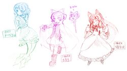  3girls akihara_nakuru imaizumi_kagerou multiple_girls touhou 