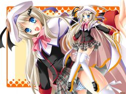  blue_eyes kamiya_tomoe little_busters! loli long_hair noumi_kudryavka seifuku thigh-highs thighhighs 