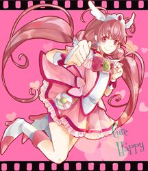  bike_shorts character_name cure_happy high_heels hoshizora_miyuki pink_hair precure rukashima shoes shorts_under_skirt smile_precure! solo twintails 