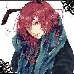  animal_ears bunny_ears inu_x_boku_ss long_hair male natsume_zange red_eyes red_hair redhead sajosajo scarf solo 