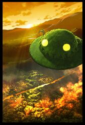  eyes forest highres nature no_humans scenery sunset technoheart tree ufo 