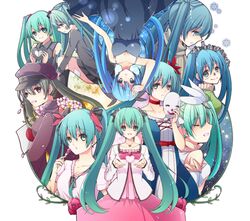  choker closed_eyes dress flower fork hajimete_no_koi_ga_owaru_toki_(vocaloid) hat hatsune_miku heart japanese_flag jewelry karakuri_pierrot_(vocaloid) kneehighs leg_hug long_hair mask matryoshka_(vocaloid) melt_(vocaloid) mireisaki necklace peaked_cap petals rolling_girl_(vocaloid) scarf senbon-zakura_(vocaloid) shinkai_shoujo_(vocaloid) smile snowflakes songover spica_(vocaloid) twintails unhappy_refrain_(vocaloid) upside-down very_long_hair vocaloid world_is_mine_(vocaloid) 