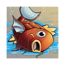  border fish magikarp no_humans open_mouth pokemon pokemon_(game) pokemon_rgby solo water wet whiskers 