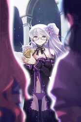  aka_flina arbiter_cabernet bare_shoulders becky_flina bow choker detached_sleeves frills glasses heterochromia keuliseu long_hair lowres markings multiple_girls navel panties ribbon sword_girls thigh-highs thighhighs underwear vampire white_hair 