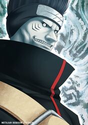  blue_hair dated forehead_protector headband hoshigaki_kisame kei-suwabe male naruto solo teeth 