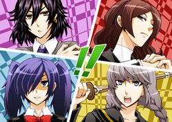  arisato_minato black_eyes black_hair braid brown_eyes brown_hair crossdressing cut-in earrings grey_eyes hair_over_one_eye jewelry multiple_boys multiple_girls narukami_yuu persona persona_1 persona_2 persona_3 persona_4 purple_hair red_eyes school_uniform shinai silver_eyes silver_hair suou_tatsuya sword toudou_naoya tsukito_(leaf_moon82) twin_braids twin_tail twintails weapon 