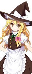  apron bad_id blonde_hair hat kirisame_marisa long_hair mauve solo touhou waist_apron witch witch_hat yellow_eyes 