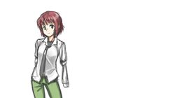  green_eyes katawa_shoujo necktie red_hair redhead short_hair tezuka_rin 