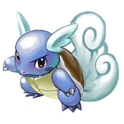  fang mono_(ultra-fine) no_humans pointy_ears pokemon pokemon_(game) shell solo tail wartortle 