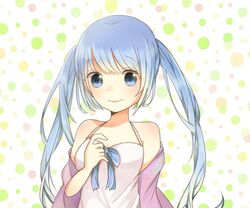  1girl blue_eyes blue_hair hatsune_miku long_hair merona solo twintails vocaloid 