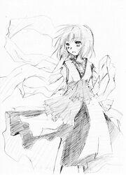  miki_(mizuki) monochrome original short_hair solo traditional_media 