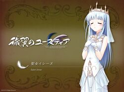 aiyoku_no_eustia bekkankou crown dress gloves long_hair saint_irene white_hair 