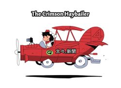  airplane camera car hat motor_vehicle onikobe_rin shameimaru_aya short_hair smile solid_circle_eyes solo tokin_hat touhou vehicle wacky_races 