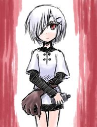  kugelschreiber red_eyes short_hair smile solo white_hair 