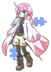  final_fantasy green_eyes kugelschreiber pantyhose shirma short_hair smile solo white_mage 