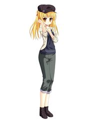  angel_beats! blonde_hair brown_eyes hat long_hair shirasu_youichi yusa_(angel_beats!) 