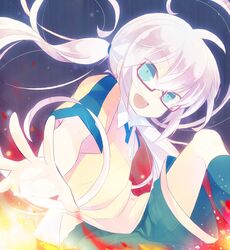  glasses inazuma_eleven inazuma_eleven_(series) inazuma_eleven_go kirino_ranmaru lightning_bolt long_hair open_mouth pink_hair raimon soccer_uniform twintails yuzuki_gao 